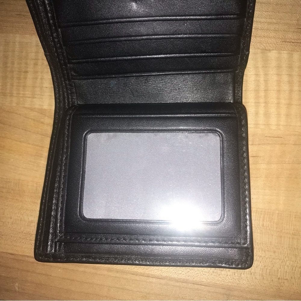 Coach Pleated Leather Black Wallet Snap Front Back - Picture 5 of 12